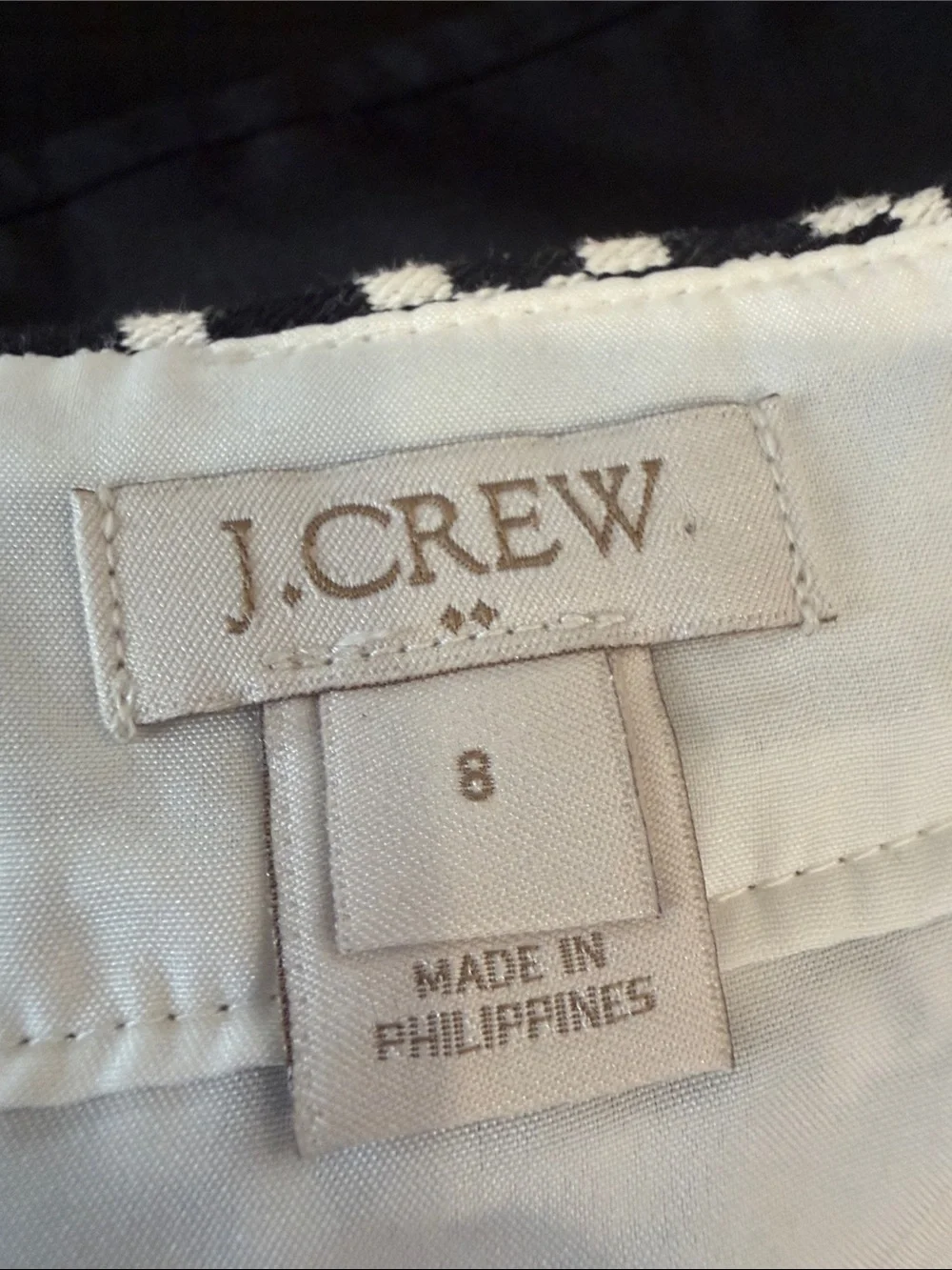 J. Crew black and White Geometric Pencil Skirt